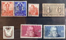 Blockausschnitte 1936 bis 1948 gestempelt, SBK 250 Fr.