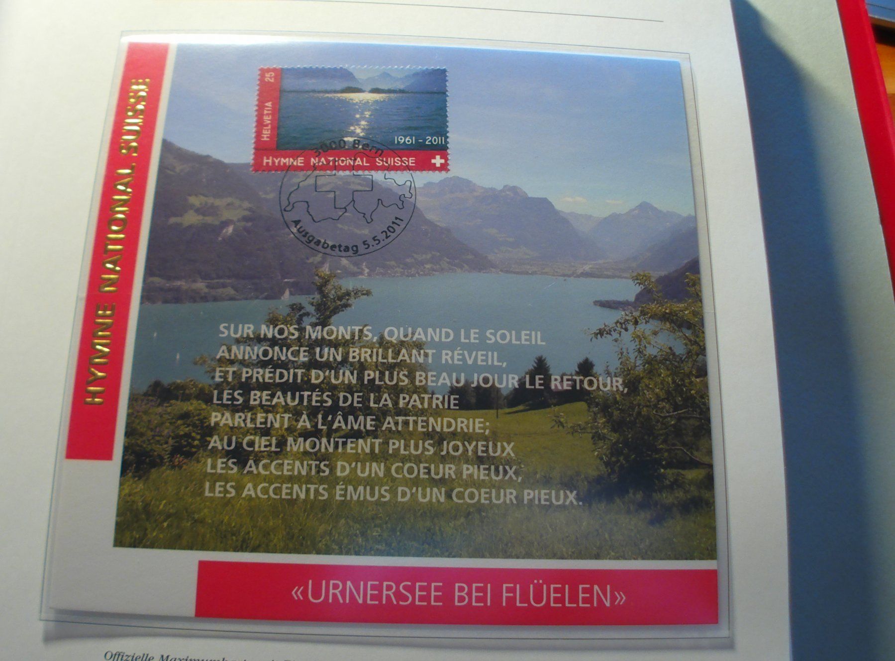 Alle Briefmarken: Satz Maximumkarten 2011, Block Landeshymne, 4 Belege – Gebraucht aus Niederwil AG von morostahu 2
