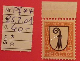 BE38) J25.2.01, Abart postfrisch Kt. 40.-+