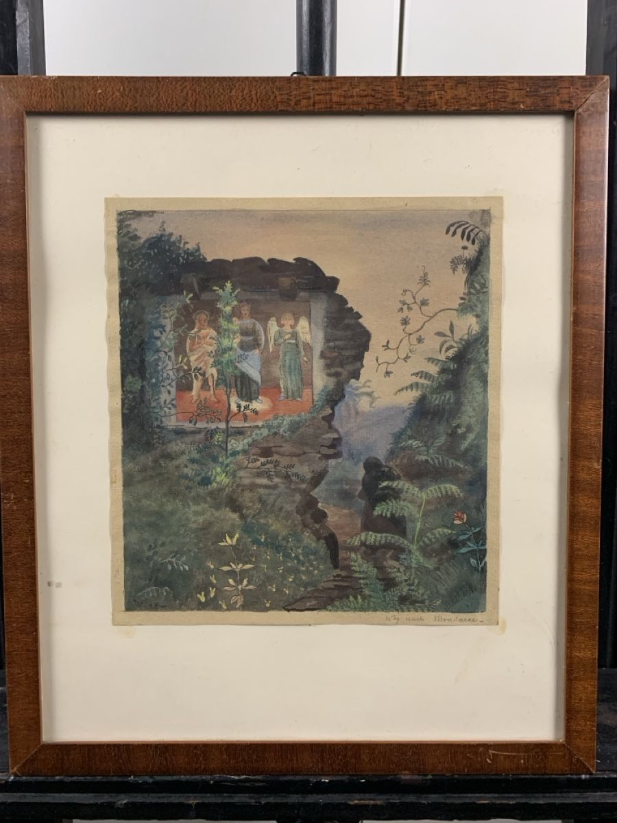 Dipinti: Aquarell monogrammiert W. 38 – Usato da Wolfhalden venduto da SecondAntique 1