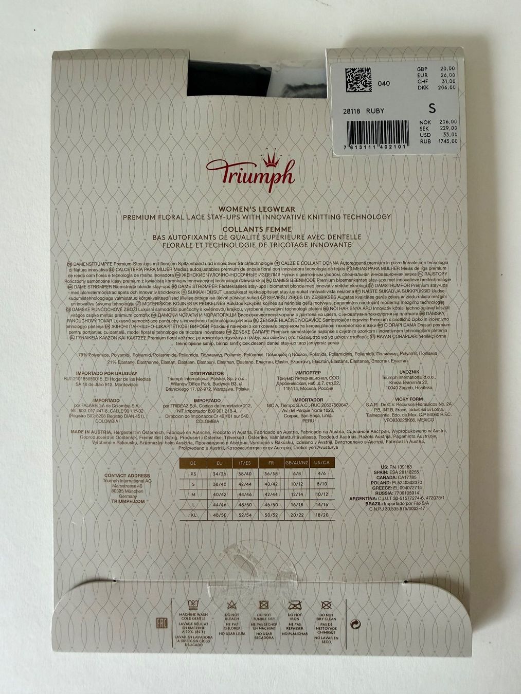 Calze & Collant: TRIUMPH, Stay-Ups BODY-MAKE UP 10 Ultra Sheer, Gr.S, Ruby – Nuovo e nell'imballaggio originale da Rudolfstetten venduto da gst_g7xl 4