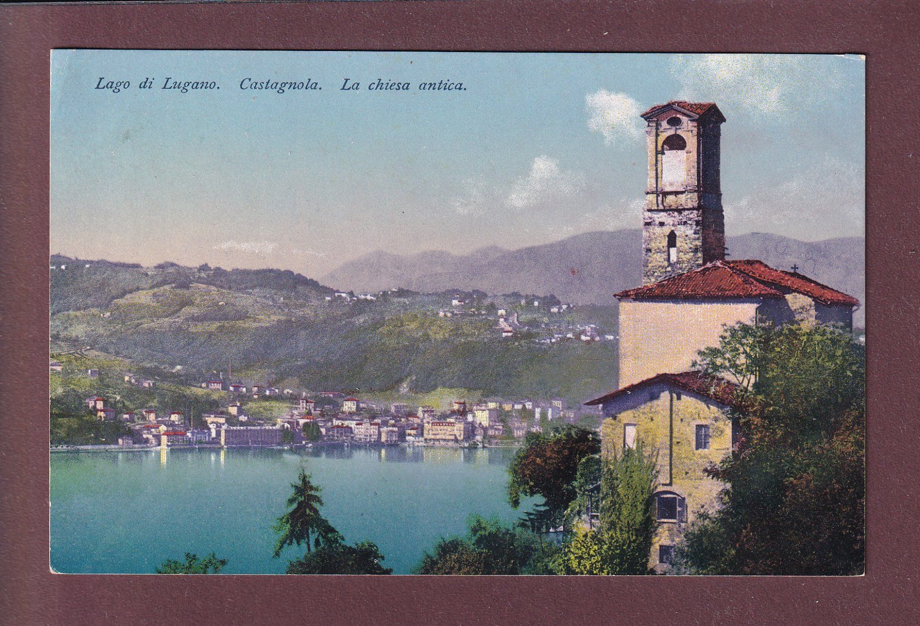 Cartoline postali: CASTAGNOLA - Chiesa – Usato da Pully venduto da nicecards