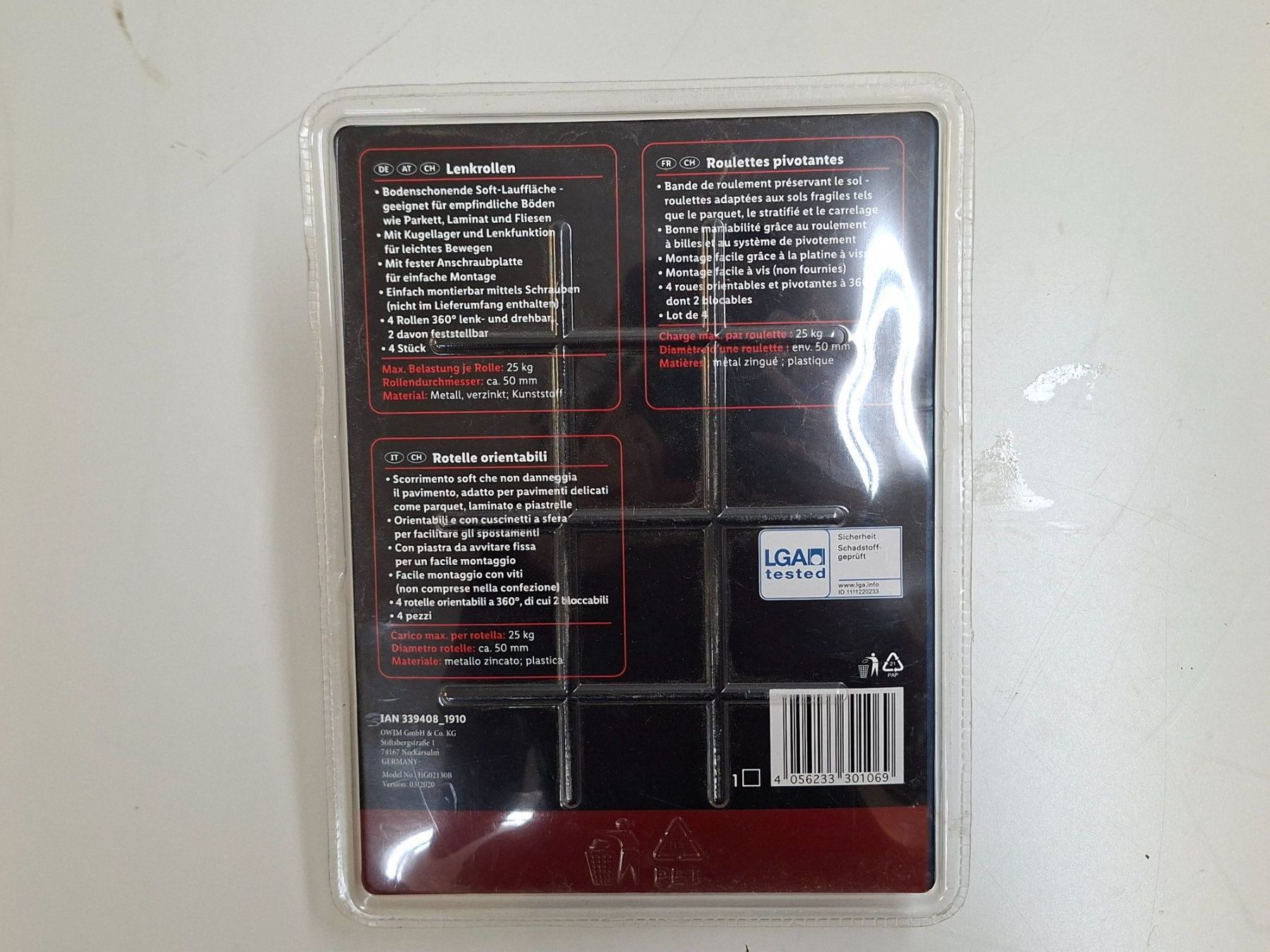 Altro per stoccaggio & trasporto: Lenkrollen 4 Stück – Nuovo e nell'imballaggio originale da Wettingen venduto da Wendemarket 1