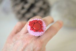 🟢 Bague fantaisie pièce unique / Handmade Ring NEUF NEU 57