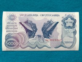 Jugoslawien 1989 - 500000 Dinara aUNC-UNC - AA0029040