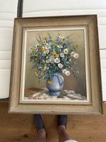 Gemälde Blumenstrauss signiert J. Spring 1953 ca. 70x55cm