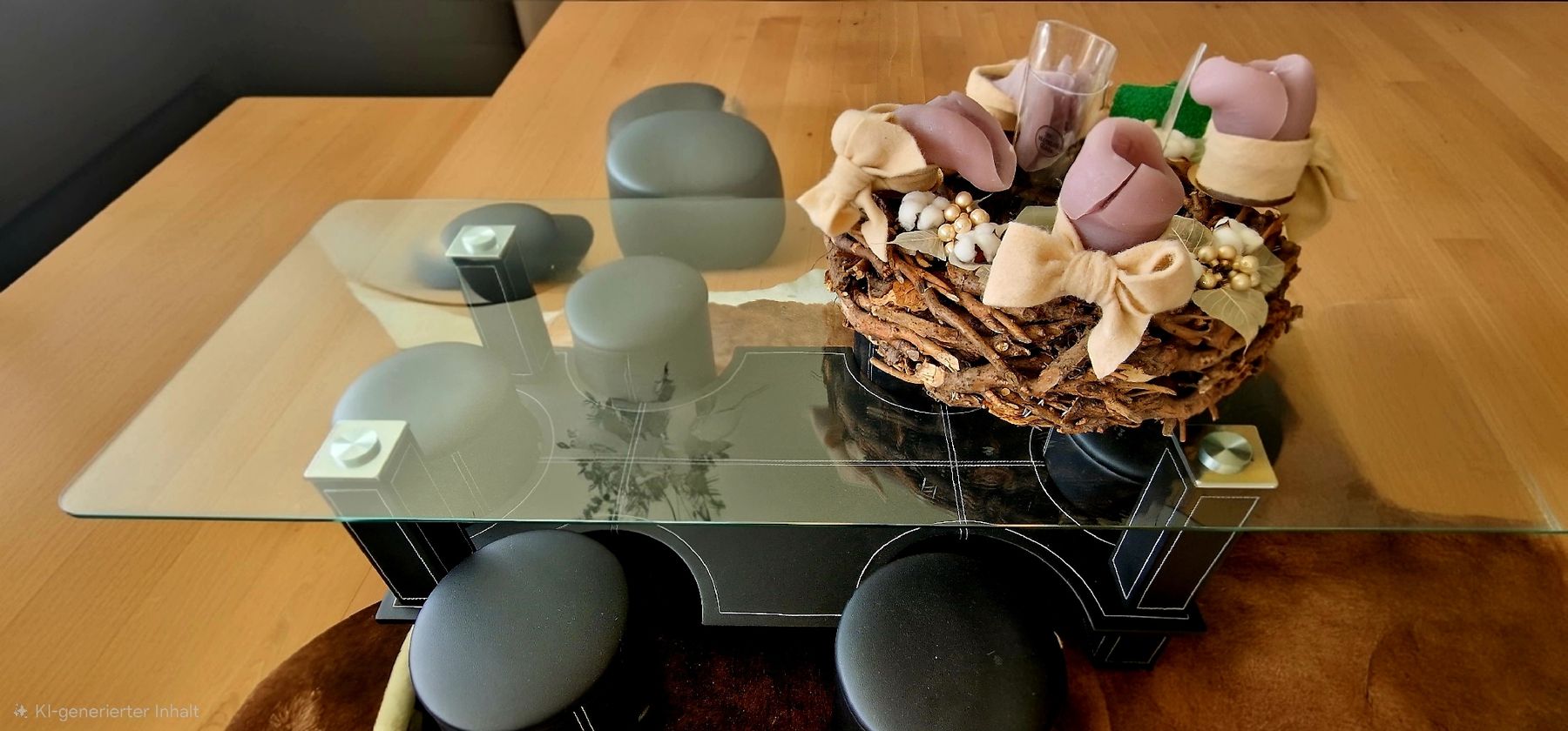 Tavoli: Glas-Couchtisch mit Hockern – Usato da Aeugst am Albis venduto da Reservationsbuch 2