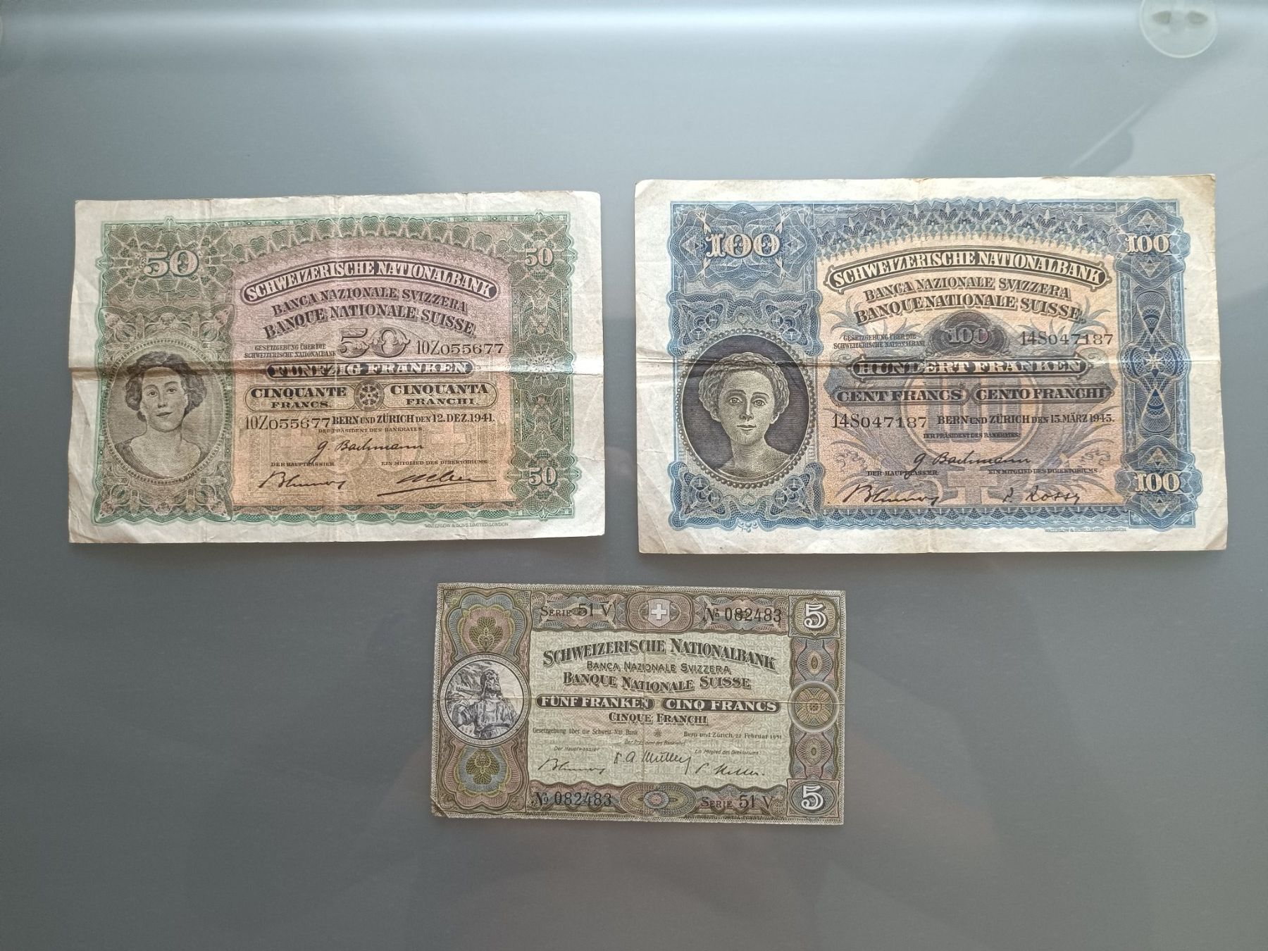 Banknoten: Schweizer Notengeld 5,50 und 100 CHF – Gebraucht aus Basadingen von seeyouinhell72