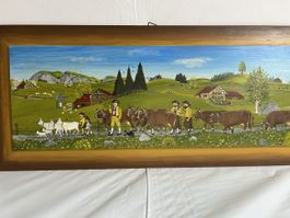 Appenzeller Gemälde Alpabzug ist Holz auf gemalt