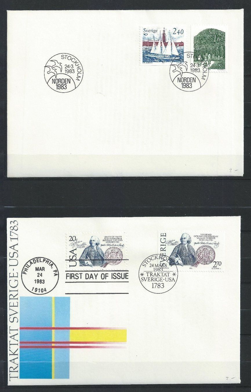 Alle Briefmarken: Schweden 1983, 2 Ersttagscouverts – Gebraucht aus Wittenwil von Khunruedi