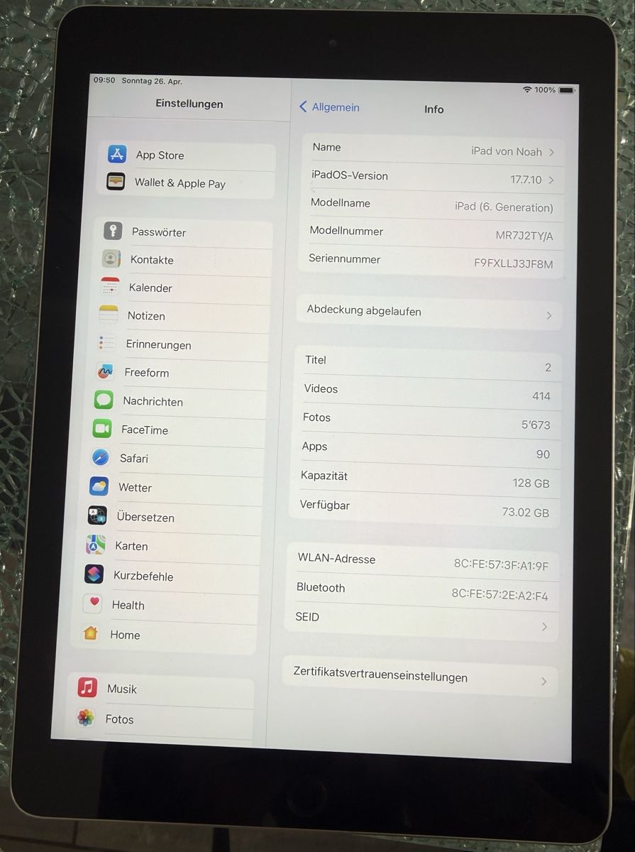 Apple Tablettes PC: I Pad 6 Generation – D'occasion à Tafers par MisterN.. 3