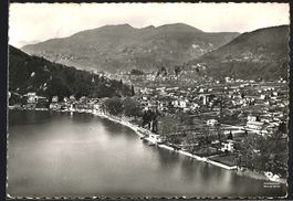 AK Caslano, Panorama, Fliegeraufnahme
