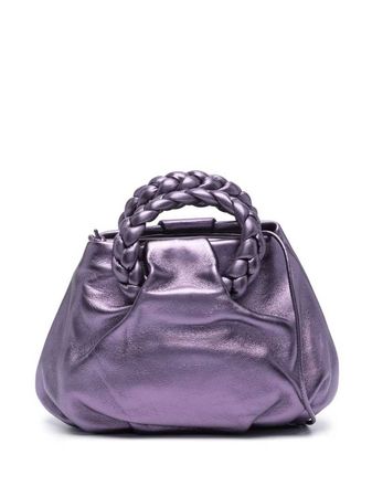 HEREU BOMBOM Crossbody Bag Dunkellila metallic NEU NP 380EUR