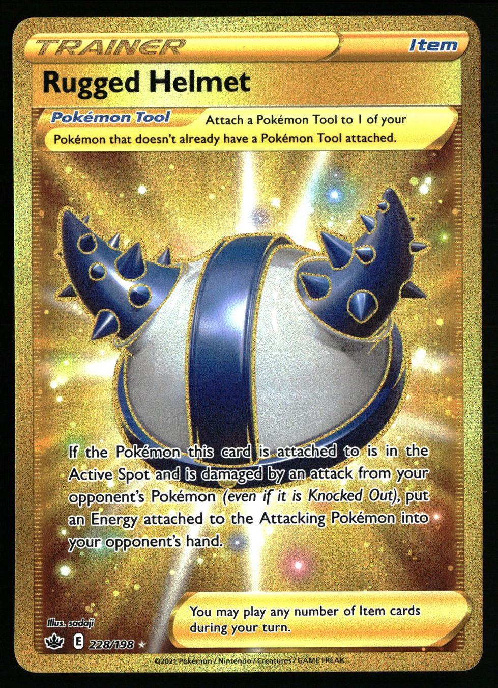Pokémon Carte collezionabili: Rugged Helmet #228 Pokemon Chilling Reign – Usato da Feuerthalen venduto da Plazatoys