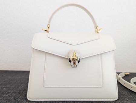 Bvlgari Serpenti Forever White Leather Bag- new model