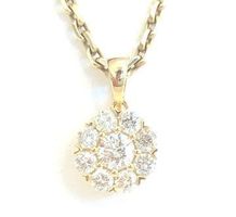 Diamantanhänger: 750 Gelbgold, 9 Brillanten 0.58ct, 1490.-