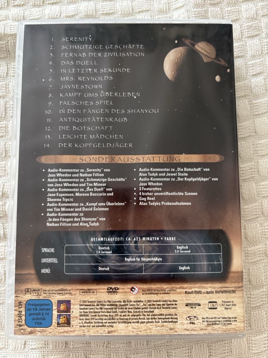 Alle DVDs: Firefly komplette serie DVD – Gebraucht aus Oberentfelden von Rabaelikus 1