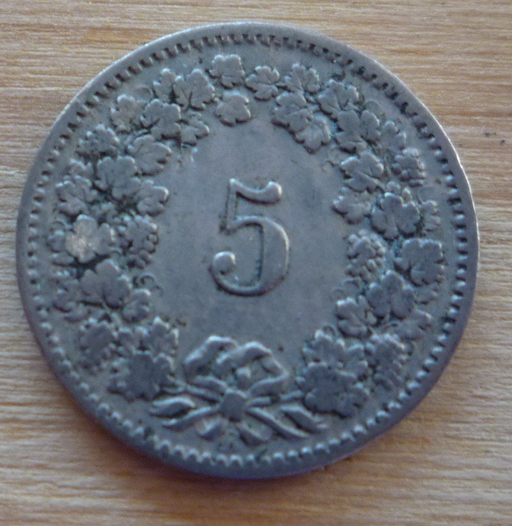Toutes les monnaies: 5 Rappen 1901 – D'occasion à Rieden SG par Brockehuesli 1