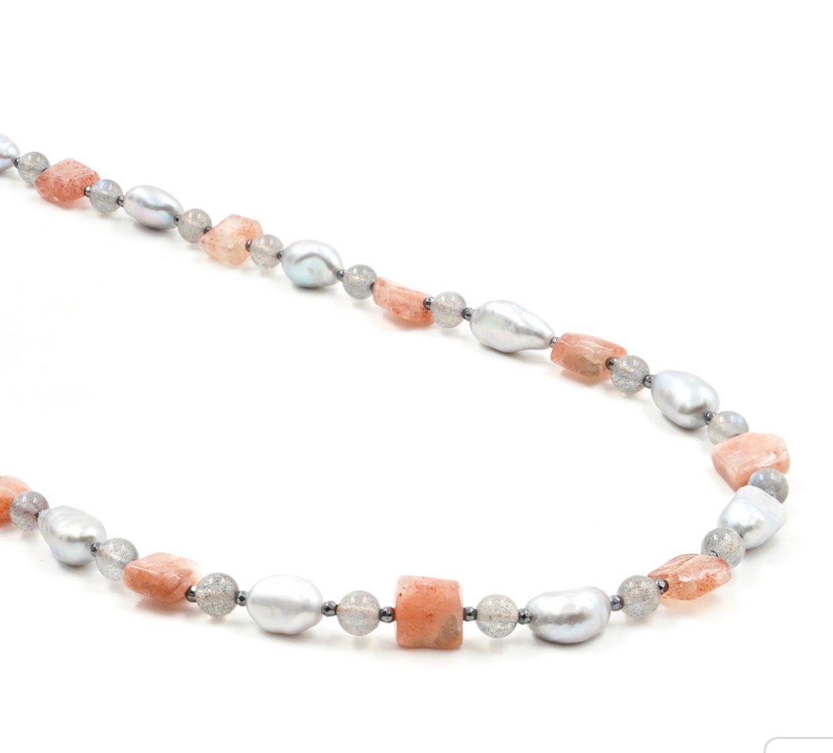 Catenine: Neue Perlenkette, Sonnenstein, Labradorit 90 cm – Nuovo e nell'imballaggio originale da Lamone venduto da LaCantinaMagica 1