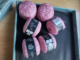 Baumwollgarn rosa mit weiss meliert