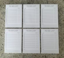 Blocs-notes "To Do List" Lot de 6 - 10.4 x 14.7 cm, 50 pages