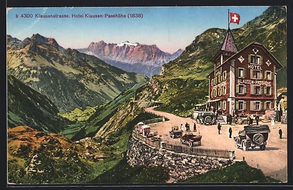 Cartoline postali: Klausen-Passhöhe /Klausenstrasse, Hotel – Usato da Berlin venduto da bartko-reher