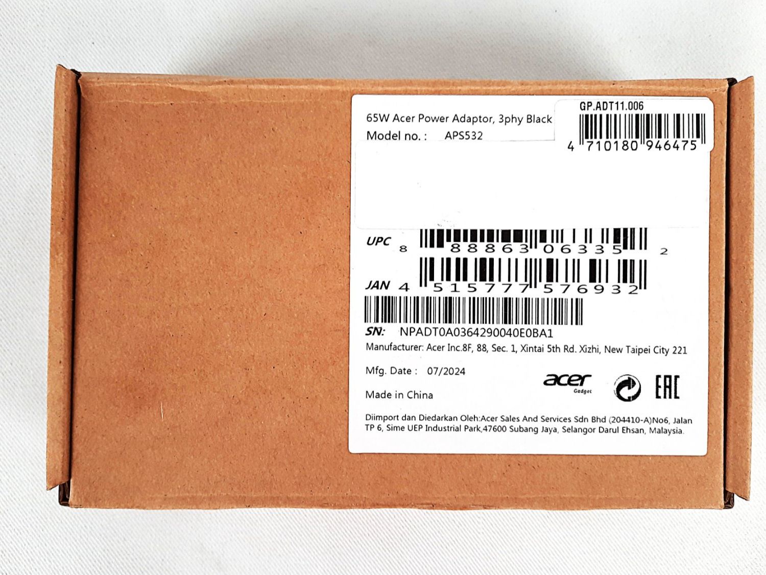 Acer Caricabatterie: ACER-AC-Adapter-65Watt – Nuovo (secondo la descrizione) da Beinwil am See venduto da Restwert_Beinwil 3