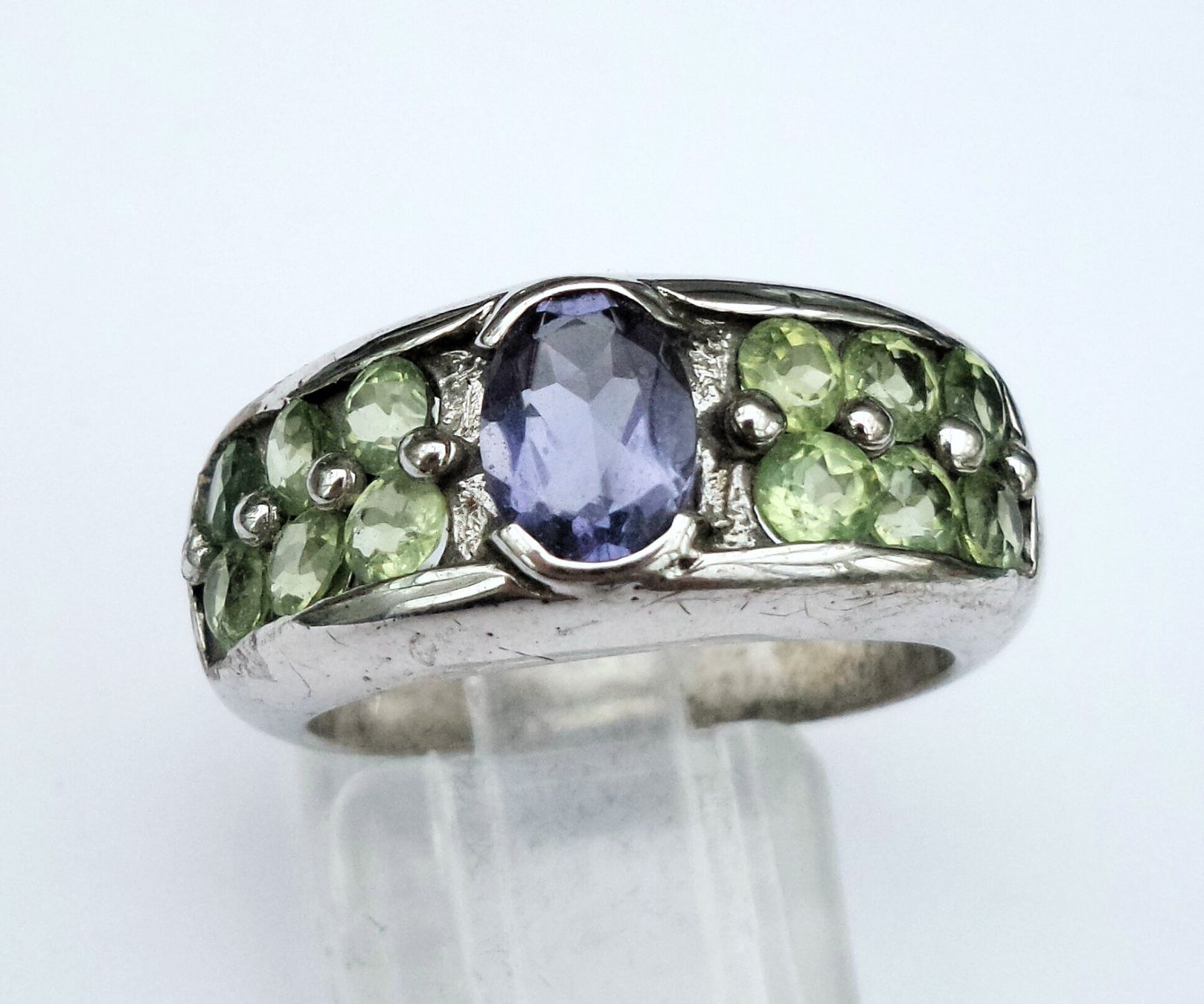 Anelli: Ring Silber mit Iolith und Peridot Grösse 55 – Nuovo (secondo la descrizione) da Zürich venduto da adriben 9