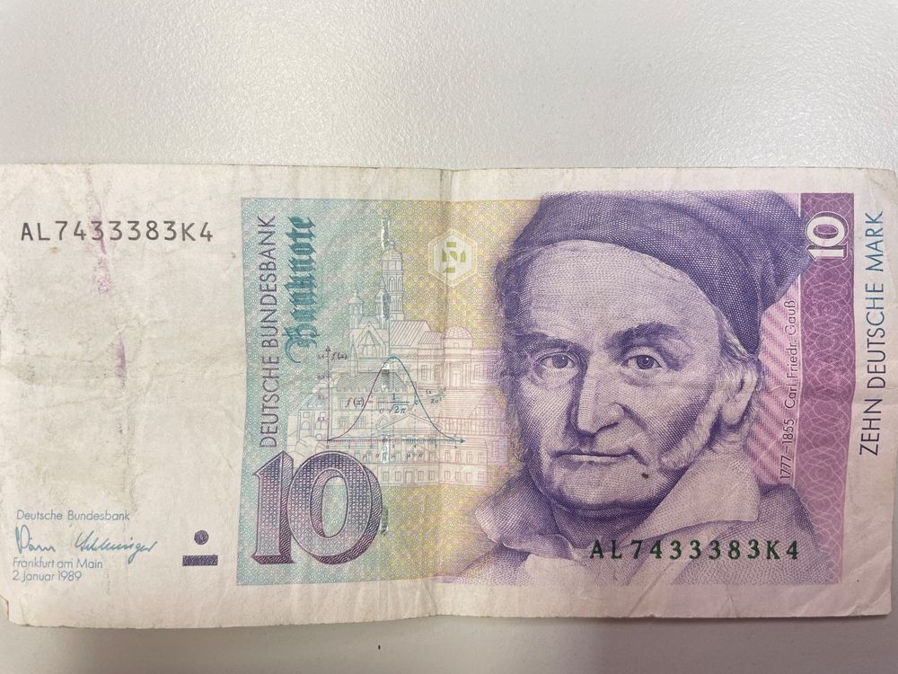 Sehr schöne gebrauchte 10 DM Banknote von 1989 (Gebraucht) in Saas ...