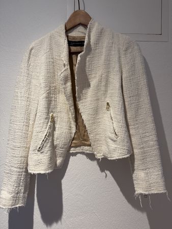 Zara Woman Jacke, Gr. S, Weiss / Ecru, Gold, Top Zustand!