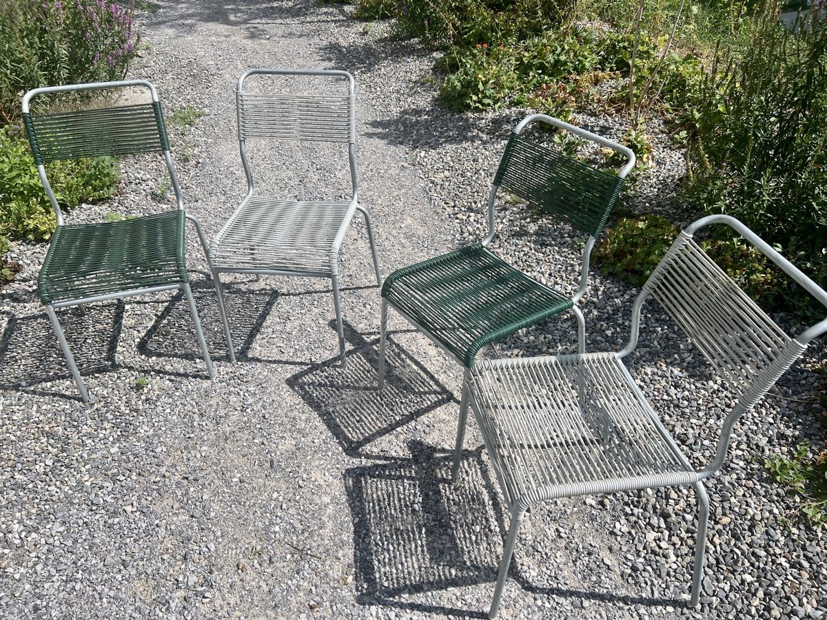 Schaffner Set di tavolo e panche: Schaffner Gartenmöbel Gartentisch mit 4 Stühlen Metall – Usato da Wohlen AG venduto da JoeGreen_1 4