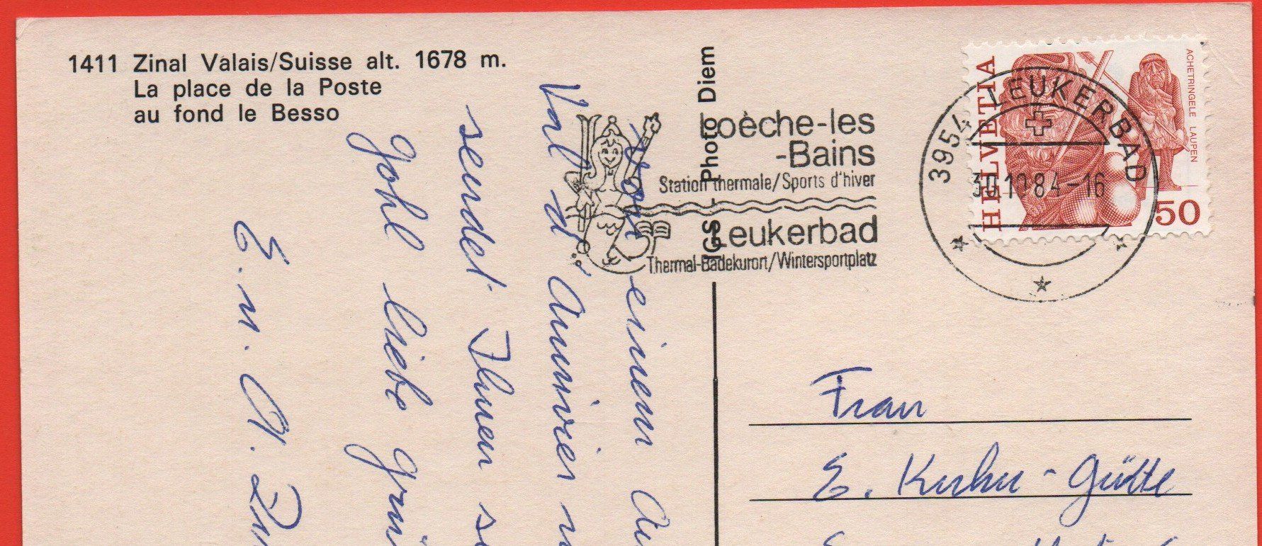 Cartes postales: ZINAL La place de la Poste – D'occasion à Jona par philajona 1