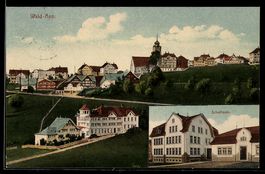 AK Wald /App., Ortsansicht und Schulhaus