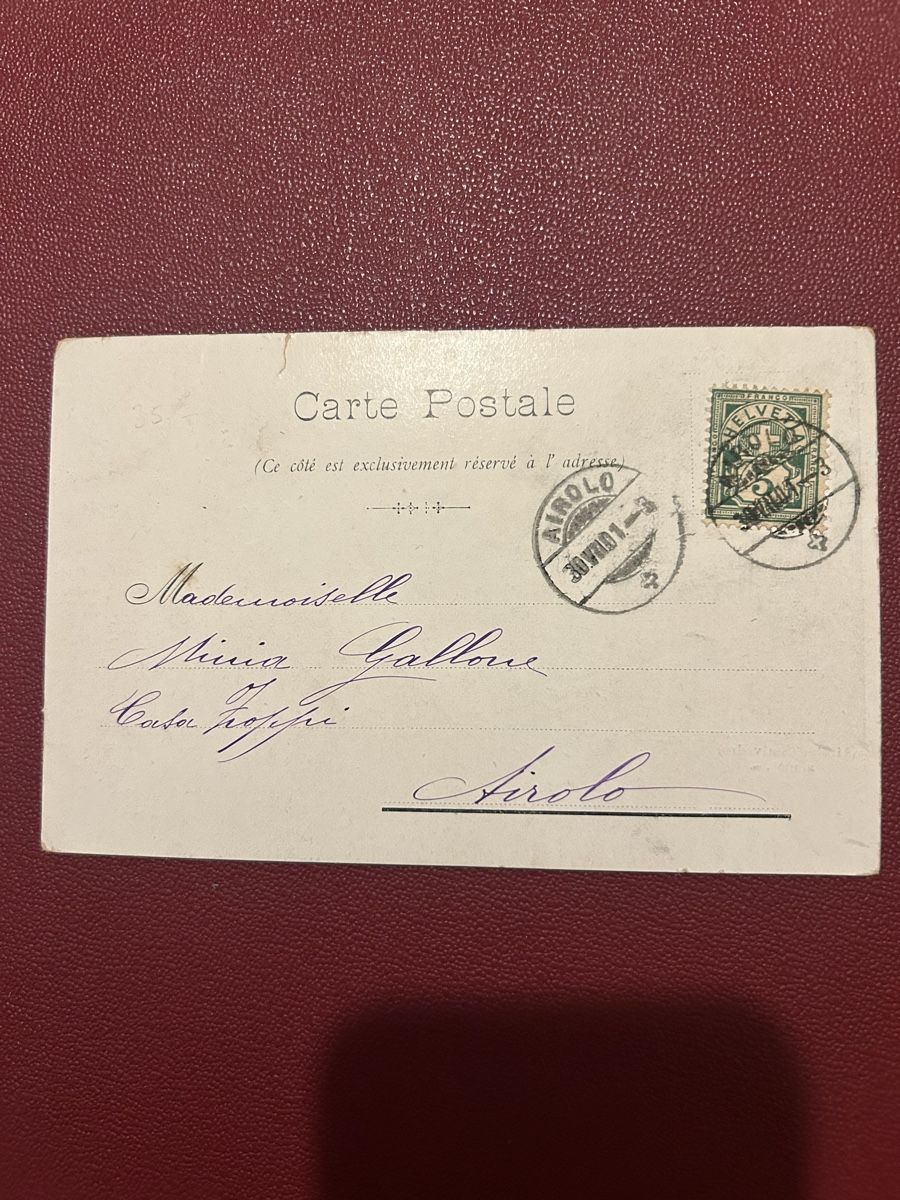 Cartoline postali: Airolo 1901 – Usato da Breganzona venduto da Milesbo 1