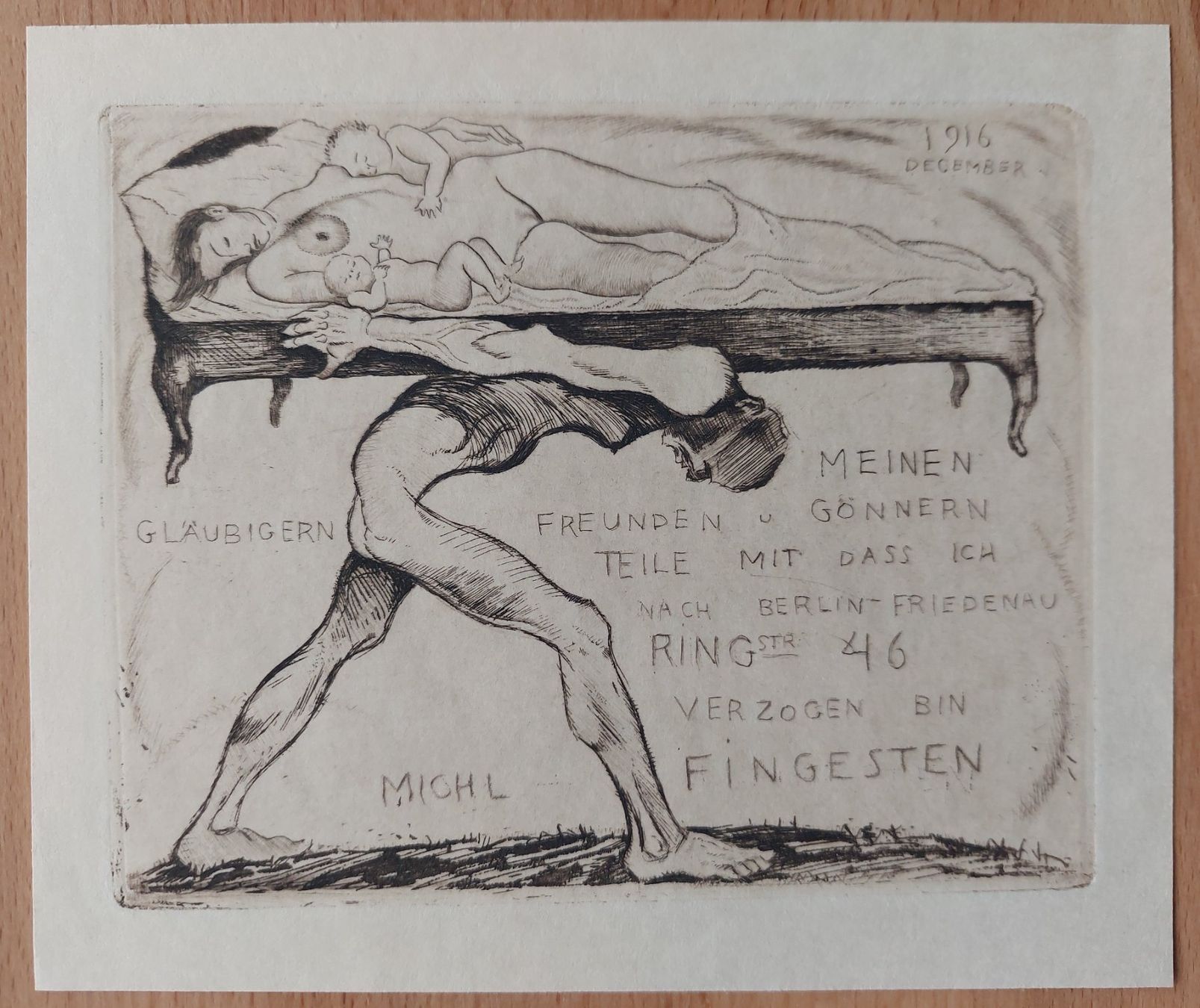 Dipinti: Exlibris Michel Fingesten - Original Radierung 1916 – Usato da Obfelden venduto da Exlibris-Art