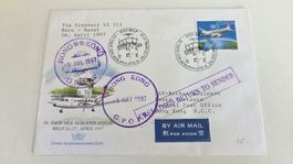 1997 Flugbrief Nach Hong Kong Übergabe England an China!!