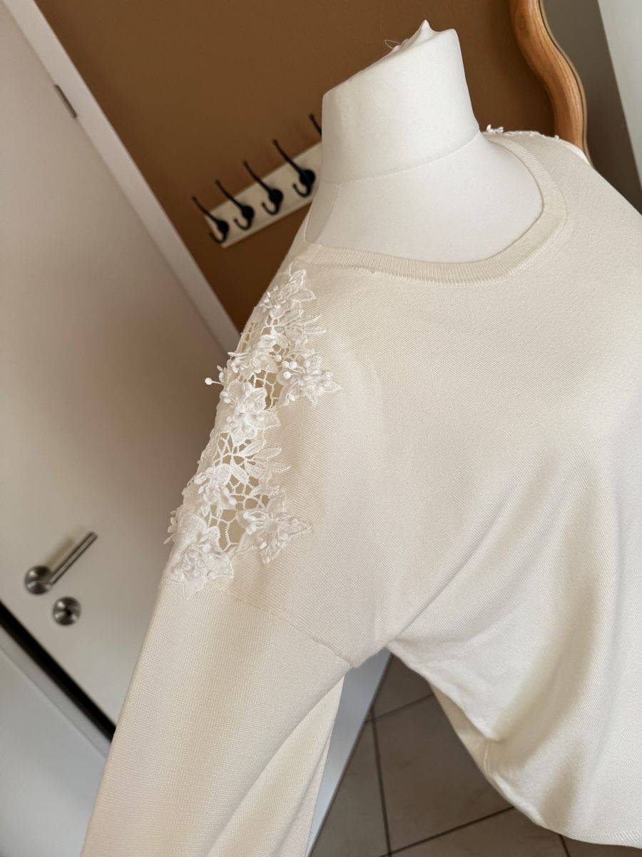 C&A Maglioni & Felpe: Edler Pulli mit Spitze, cremeweiss, Grösse XL – Nuovo (secondo la descrizione) da Muttenz venduto da einfach-schoen 2