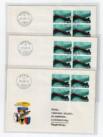 Schweiz, 10 Rp. San Gottardo d., fr., it., 3 FDCs 27.2.1957