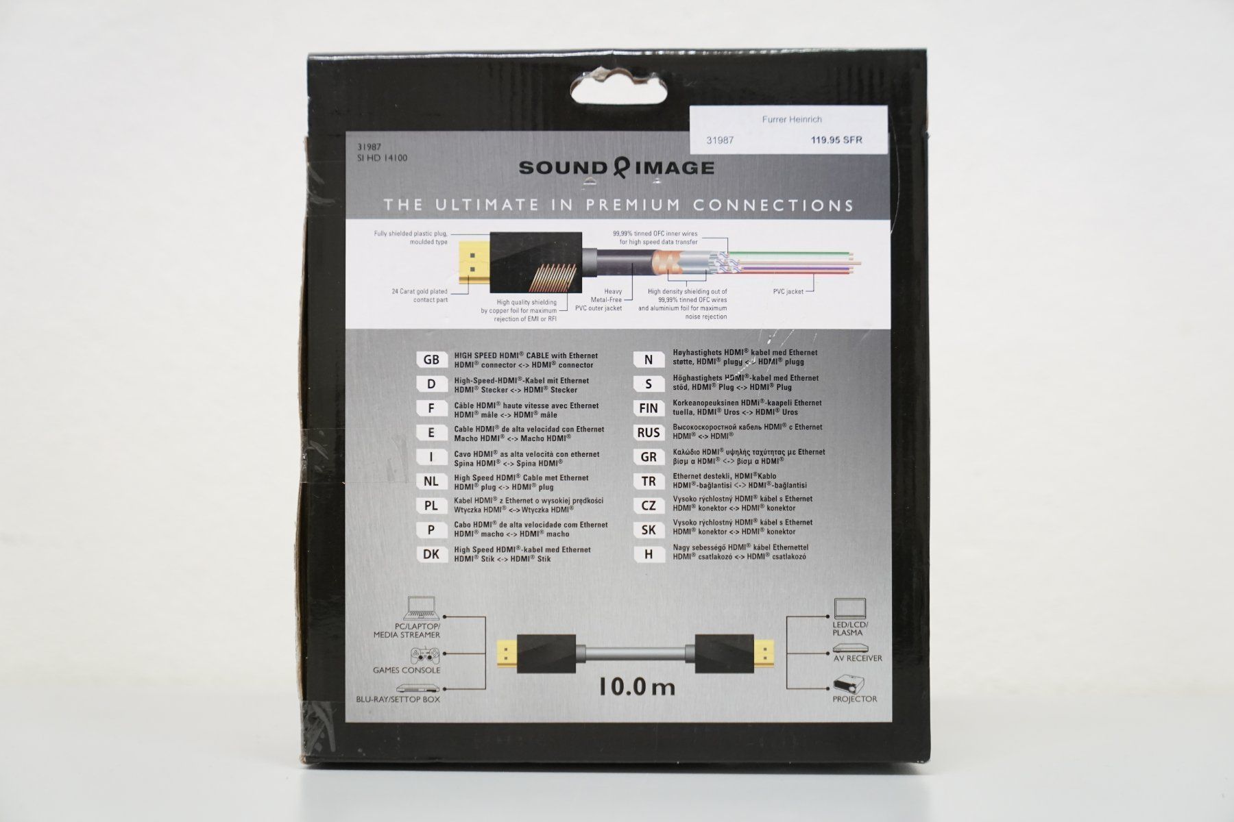 Câbles: 10m High Speed HDMI Kabel Sound & Image – Neuf (Voir description) à Hochdorf par av-electronics 1