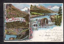 Gruss aus St. Moritz, 1899, ʘ St. Moritz + Pontresina