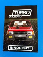 Prospekt  Innocenti Turbo De Tomaso , mit Preisliste