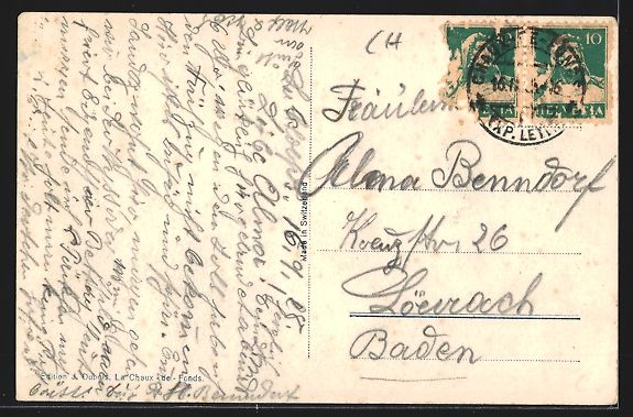 Cartoline postali: La Chaux-de-Fonds, Rue Léopold Robert – Usato da Berlin venduto da bartko-reher 1