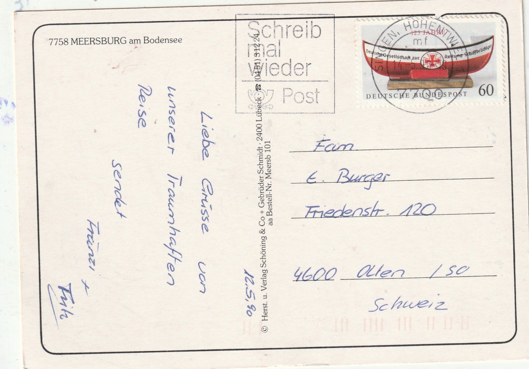 Cartoline postali: 2 karten Meersburg am Bodensee – Usato da Lumbrein venduto da made02 2
