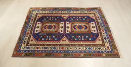 Schöner Kasak Orientteppich 190 x 138 cm tolle Farben! KR06