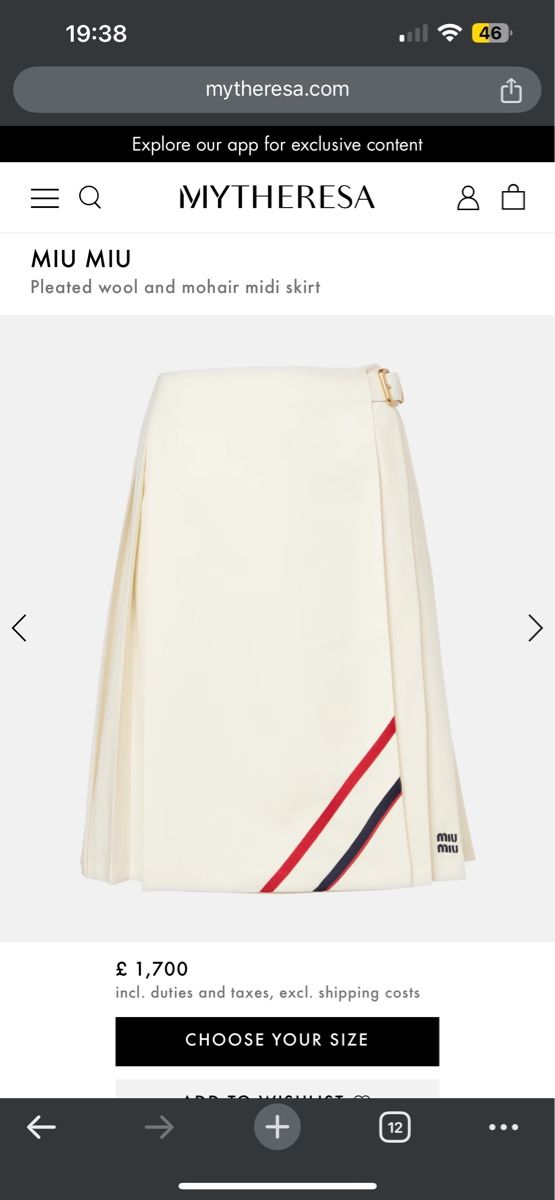 Miu Miu Gonne: Miu Miu wool mohair skirt 44 - NEW - unworn – Nuovo (secondo la descrizione) da Zürich venduto da wut_25df