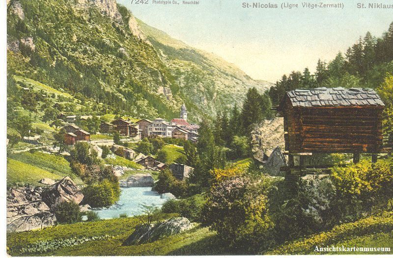 Cartoline postali: St. Nicolas - St. Niklaus + ca. 1910 – Usato da Emmenbrücke venduto da teestube