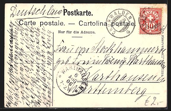 Cartoline postali: AK Churwalden, Blick auf ein Alpenhaus – Usato da Berlin venduto da bartko-reher 1
