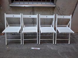 Ikea Terje Klappstühle, weiss, Gartenstühle, Vier Stück