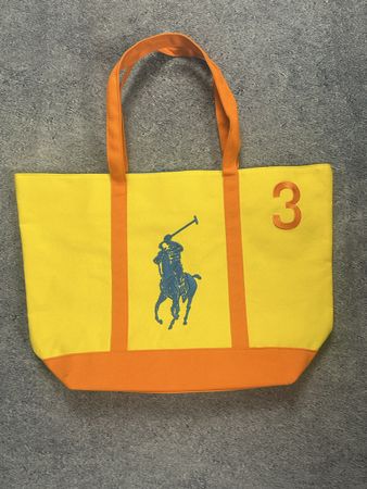 Gelbe Ralph Lauren Strandtasche mit orangen Details! 