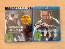 Blu-Ray  ! NEU !  Sherlock Homes + Real Steel